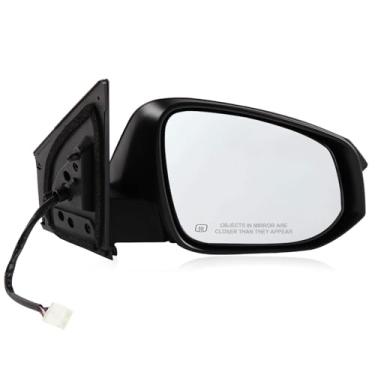 Imagem de Espelho lateral do passageiro compatível com Toyota RAV4 7PINS 2013 2014 2015 com vidro elétrico aquecido manual dobrável com luz de seta preto espelhos retrovisores laterais direito substituir