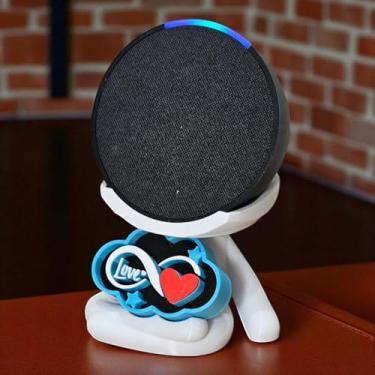 Imagem de Suporte Alexa Echo POP Escultura Robert Plaquinha Love e outros. Decoração criativa, música, som, stand de mesa Amazon