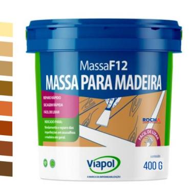 Imagem de Massa F12 Viapol 400g para Calafetar Madeira Mdf - Todas as Cores, Mog
