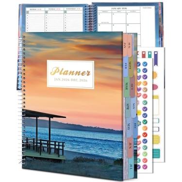 Imagem de CAGIE Agenda 2026 mensal (26 de janeiro a 26 de dezembro), agenda acadêmica de 12 meses 21,6 x 28 cm, agenda diária grande com horário horário, guia mensal, encadernação em espiral, marcador de página