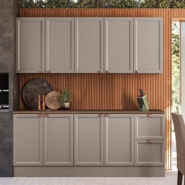 Imagem de Cozinha Modulada Completa 4 Peças 9 Portas 2 Gavetas Unna Gris