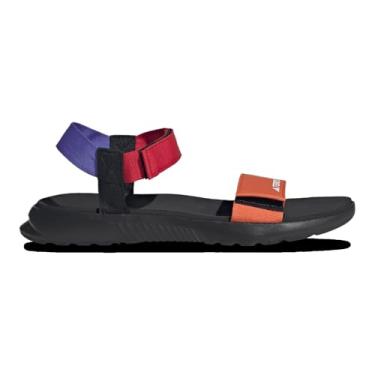 Imagem de adidas Sandálias unissex Terrex Hydroterra para caminhadas leves, Laranja semi impacto/rubi puro/azul cobalto semi, 8 Women/7 Men