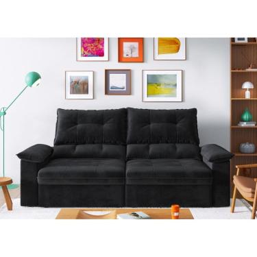 Imagem de Sofá Ravena Retrátil e Reclinável 3 Lugares 2 assentos Suede 180cm