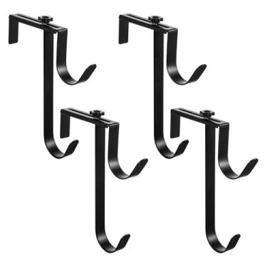 Imagem de 4 ganchos de cerca de piscina para equipamentos de piscina, cabide de mangueira ajustável, gancho de poste para piscinas, acessórios para piscinas, suporte de rede para escumadeira de folhas externas