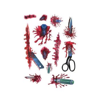 Imagem de Tatuagem Temporária Cicatriz Dark Delicada Pequena Halloween