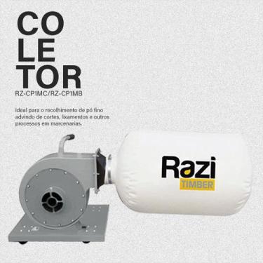 Imagem de Coletor de Pó de 56 Litros para Máquina de Bancada 1CV Razi, 49 Litros