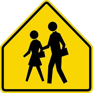 Imagem de Adesivos de vinil - Pacote - Adesivos de sinais de segurança e aviso e armazém - placa prismática de cruzamento escolar - pacote com 10 (8,9 cm x 12,7 cm)