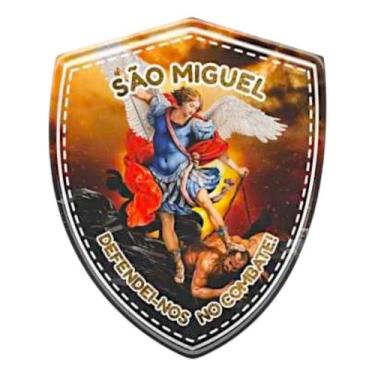 Imagem de Adesivo Para Carro Escudo São Miguel Arcanjo Espelhado 8 cm - FORNECED