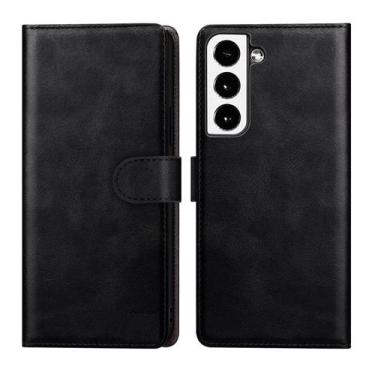 Imagem de Capa flip para Samsung Galaxy S22 preta em couro PU - Lightbek Officia