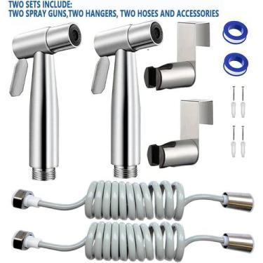 Imagem de kit 2 Super Duchas Higiênica Banheiro Pia Filtros Aço 2 Saídas De 1.2 