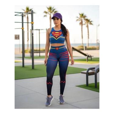 Imagem de Conjunto calça e top super girls miss fitness, Azul, G