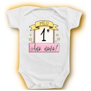 Imagem de Body Para Bebê Meu 1 Primeiro Ano Novo Menina Menino Chegada - Borizin