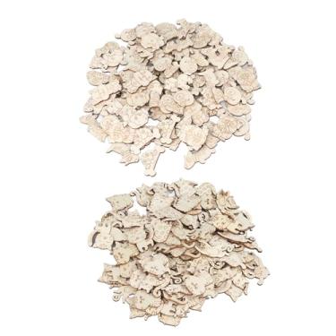 Imagem de Yctze 200 Peças de Chips de Animais de Madeira Inacabados para Artesanato Diy-ornamentos de Gatos e Cães, Ideais para Casa, Jardim de Infância e Projetos Criativos