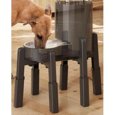 Imagem de Suporte de tigela para cães CZPET ajustável e elevado para água e comi