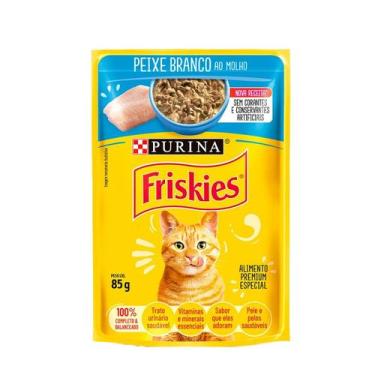 Imagem de Sachê Friskies Peixe Branco ao Molho 85g  Purina - Caixa Fechada com 1