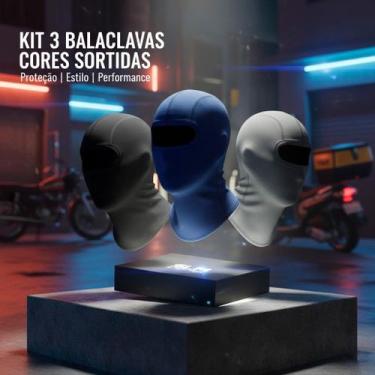 Imagem de Kit com 3 Balaclavas Touca Ninja Slim Fitness Motocicleta Proteção Con