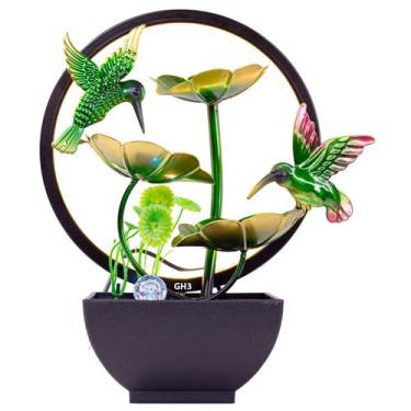 Imagem de Fonte de água decorativa cascata queda d'agua com led ring light peque