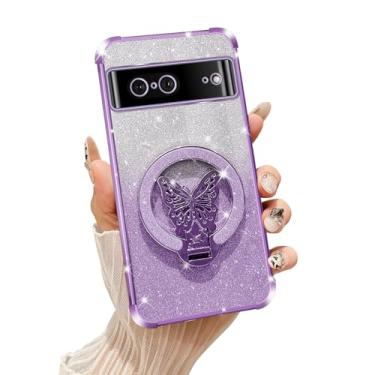 Imagem de Tesazxcn Capa protetora à prova de choque para Google Pixel 7 para Google Pixel 7 compatível com Magsafe, capa protetora à prova de choque para Google Pixel 7, roxa