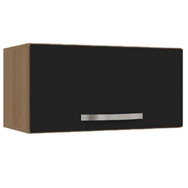 Imagem de Armario Aéreo Basculante 60cm Amendoa Preto Reajl Moveis Amendoa