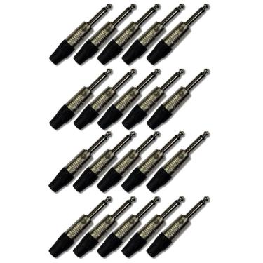 Imagem de Kit 20 Plug P10 Macho Mono Rofissional Soundvoice P10Mn