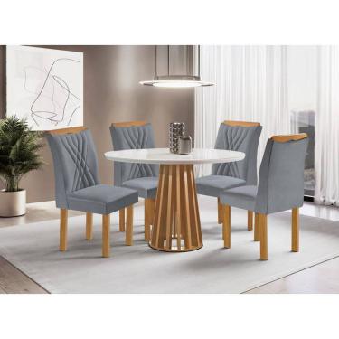 Imagem de Sala de Jantar 4 Cadeiras c Vidro 1,0m - Dublin - Sky Móveis