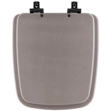 Imagem de Assento Sanitário Mdf Soft Close Boss Stone (cinza Fosco) Para Vaso Incepa Com Ferragem Preta