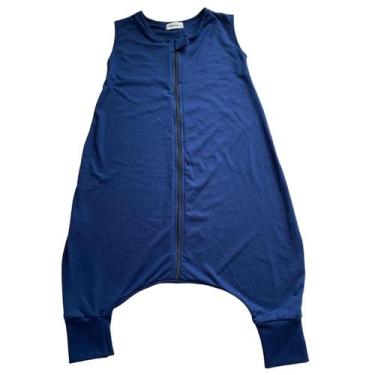 Imagem de Saco Saquinho de Dormir Bebê Com Pé Sleep Bag Malha Verão Azul Tam. G 