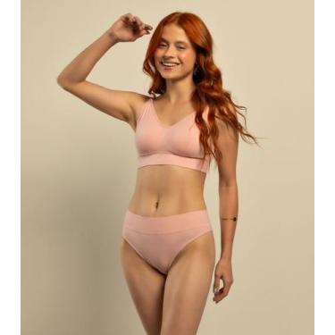 Imagem de Calcinha Tanga Cós Largo Sem Costura Basic Pro Rosa, P, Rosa