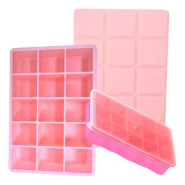 Imagem de Forma Gelo Silicone Cubos Drink Papinha Fruta Tampa