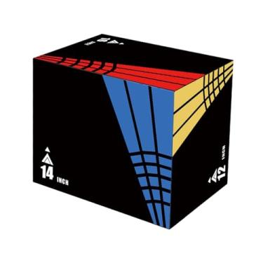 Imagem de IEUDNS Caixa de salto pliométrica, equipamento de exercício de salto 30x35x40 cm, caixa de degraus portátil resistente, treinamento de força para, Style F
