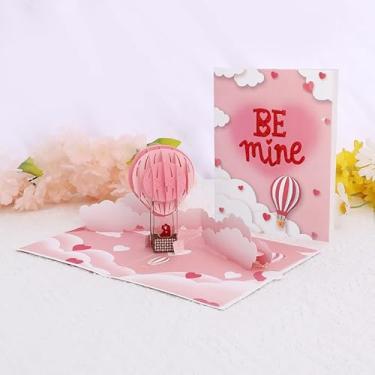 Imagem de Cartão romântico 3D pop-up de dia dos namorados cartão criativo balão de ar quente convite de casamento com envelope perfeito para expressar amor em aniversários ou aniversários