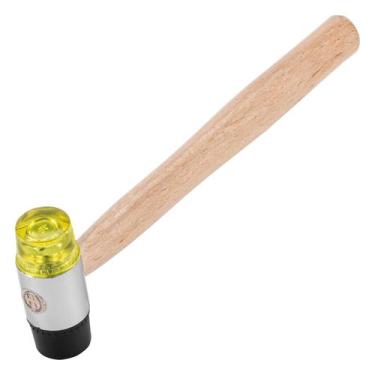 Imagem de Martelo de plastico com bordas intercambiaveis, cabo de madeira, cabec