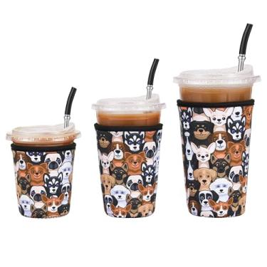 Imagem de Cavllson Pacote com 3 Mangas de Neoprene Reutilizáveis para Bebidas Geladas, Porta-Copos para Bebidas Geladas, para Starbucks Coffee, Mccafe, Dunkin Donuts, Tim Hortons e Muito Mai (Pacote Com 3 Taman