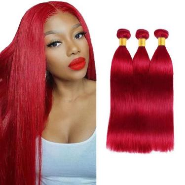 Imagem de Pacotes de cabelo ZevPiul Burgundy Straight 8A Brazilian 300g