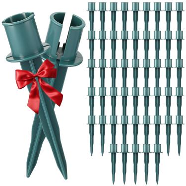 Imagem de Fiwochic 50 Estacas de Luz de Natal de 15 cm Estacas de Plástico para C7 C9 Corda de Luzes Externas Universais para Jardim de Férias ao Ar Livre Pátio Caminho Decorações de Passarela (Verde)