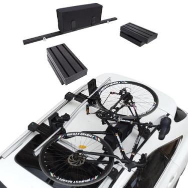 Imagem de SYDSZ Suporte de teto para bicicletas, horizontal, dobrável, 1 suporte de bicicleta para carro, bicicleta de teto, adequado para barra transversal de teto em forma de T