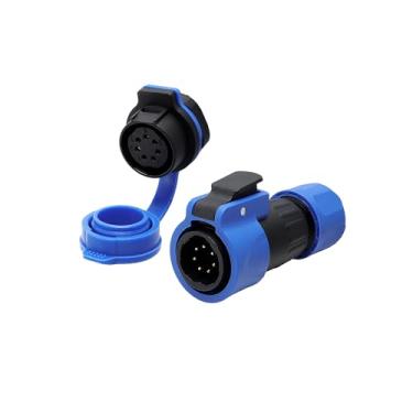 Imagem de ZBLZGP FD20 7 pinos IP68 conector de aviação impermeável 5A parafuso-crimpagem sem solda, montagem em painel fêmea macho desconexão rápida para dispositivos de energia solar e externa