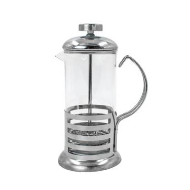 Imagem de Cafeteira Francesa de Vidro e Aço Inox, Prensa Manual para Café e Chá, 350ml, Design Elegante com Base e Tampa Cromadas