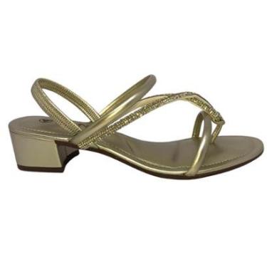 Imagem de Sandália Via Uno Com Tiras Salto Metal Ouro Light - 41192-Feminino