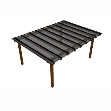 Imagem de Kit Policarbonato Fume 3mm 4,00m X 3,00m - Perfis Naturais