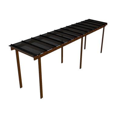 Imagem de Kit Policarbonato Fume 6mm 8,00m X 1,50m - Perfis Naturais