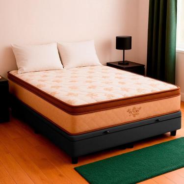 Imagem de Cama Box Baú Casal Cinza E Colchão Victory Molas Vstore