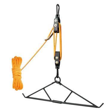 Imagem de FITHOIST Cabide de veado, capacidade de 317,5 kg, sistema de polia de veado com gambrel, para levantamento de caça, açougueiro e esfolamento, acessórios de caça de veados, presentes de caça selvagem