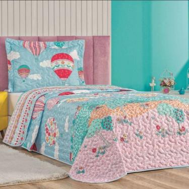 Imagem de Colcha Cobre Leito Bouti Dupla Face Solteiro Infantil Kids 2 Peças - Balão