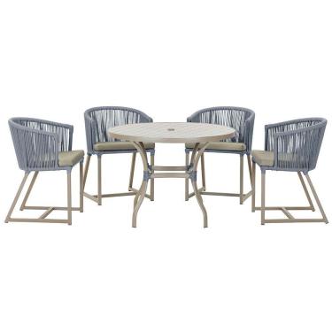 Imagem de Mesa Com 4 Cadeiras E Noronha Estofado 8 Trama Original Prata