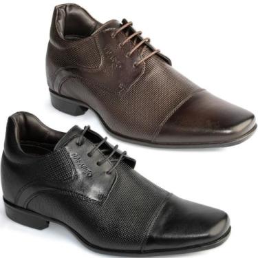 Imagem de Sapato Rafarillo Office Alth Aumenta 7cm Couro Original 53003, Preto, 