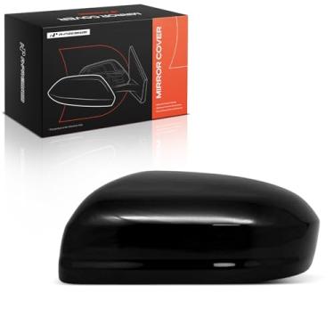 Imagem de A-Premium Tampa do espelho retrovisor do lado do motorista - compatível com Honda Civic 2014-2015 - preto liso, sem furo de seta