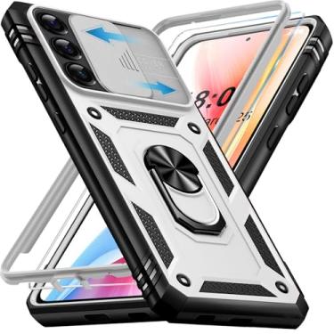 Imagem de Giyer Capa protetora para Samsung Galaxy S24 com protetor de tela, à prova de choque, à prova de quedas, resistente e resistente, anel resistente, capa protetora para Samsung S24 (branca)