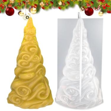 Imagem de Árvore de Natal do molde da vela, molde do silicone da vela da árvore de Natal,Molde de resina epóxi de silicone | Moldes de velas de aromaterapia, molde de ornamento de decoração de casa,