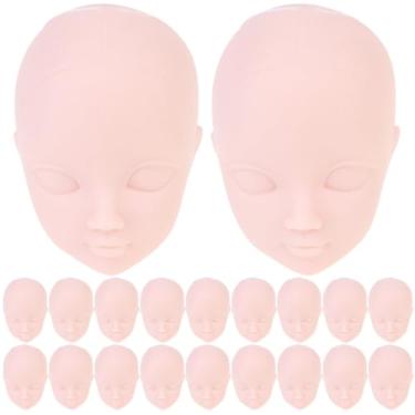Imagem de COHEALI Cabeças para confecção de bonecas, 20 peças, cabeça de boneca, plástico, macio, brinquedo, repintura, prática, maquiagem, cabeças faça-você-mesmo, peças do corpo para princesa, mini boneca,